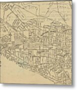 1895 Map Of Somerville Ma Detailed Historical Map Metal Print