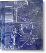 1914 Drum And Cymbal Patent Blue Metal Print