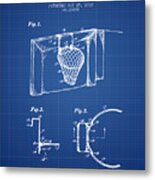 1938 Basketball Goal Patent - Blueprint Metal Print