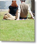 1940s Couple Sitting In The Sunshine Metal Print