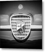 1958 Fiat Abarth-zagato Grille Emblem -1632bw Metal Print