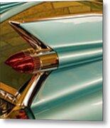 1959 Cadillac Tail Light And Fin Metal Print