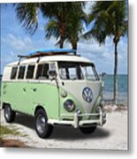 1965-67 Vw Bus On Florida Beach Metal Print