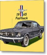 Mustang Fastback 1965 Metal Print