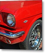 1965 Red Ford Mustang Classic Car Metal Print
