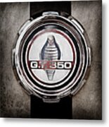 1966 Ford Mustang Convertible Gt 350 Cobra Emblem -0328ac Metal Print