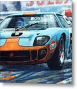 1969 Le Mans 24 Ford Gt 40 Ickx Oliver Winner Metal Print