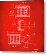 1969 Short Wave Electromagnetic Radiation Patent Red Metal Print