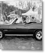 1970 Pontiac Gto Ram Air Convertible Bw Metal Print