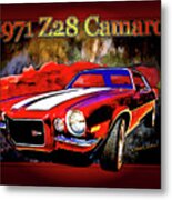 1971 Z28 Camaro Poster 2nd Generation Metal Print