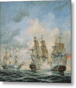 19th Century Naval Engagement In Home Waters Metal Print