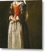 A Young Woman Dressed In Neapolitan Fashion Metal Print