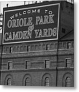 Baltimore Orioles Park At Camden Yards Bw Metal Print