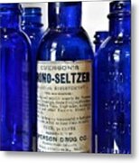 Bromo Seltzer Vintage Glass Bottles Collection Metal Print
