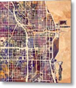 Chicago City Street Map Metal Print