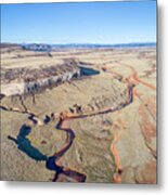 Creek At  Colorado Foothills - Aerial View #2 Metal Print