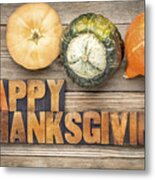 Happy Thanksgiving Greeting Card #2 Metal Print