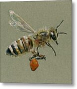 Honey Bee Watercolor Painting #2 Metal Print