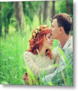 Loving Couple In The Forest #2 Metal Print