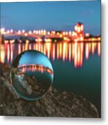 Nibelungenbruecke At Night #4 Metal Print