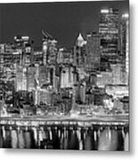 Pittsburgh Pennsylvania Skyline At Night Panorama #2 Metal Print