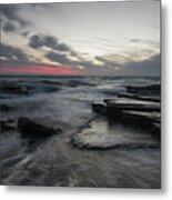 Shipwreck Of An Abandoned Ship On A Rocky Shore Metal Print