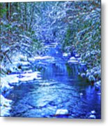 Snow And Ice Covered Mountain Stream #2 Metal Print