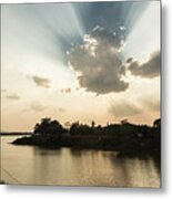 Sunset Over The Mekong In Laos #2 Metal Print