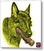 Yellow German Shepherd And Toy - 0745 F #2 Metal Print