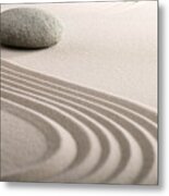 Zen Sand Stone Garden #2 Metal Print