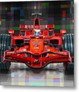 2008 Ferrari F1 Racing Car Kimi Raikkonen Metal Print