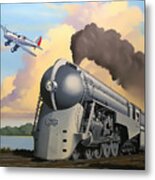 20th Century Limited And Plane Metal Print