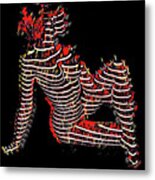 2450s-mak Lined By Light Nude Woman Rendered As Abstract Oil Painting Metal Print