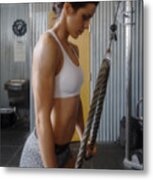 Model Emily Working Out In Gym #28 Metal Print