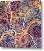 Cincinnati Ohio City Map #3 Metal Print