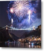 Clifton Suspension Bridge Fireworks #3 Metal Print