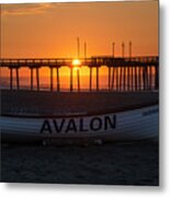 32nd Street Pier - Sunrise At Avalon New Jersey Metal Print