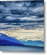 Beautiful Sunset And Cloudsy Landscape In Alaska Mountains #4 Metal Print