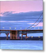 Mackinac Bridge In Evening Metal Print