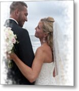 Wedding Pictures On Beach With Happy Couple #4 Metal Print