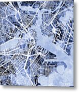 Boston Massachusetts Street Map Metal Print