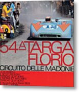 54th Targa Florio Porsche Race Poster Metal Print
