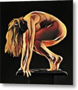 7188s-amg Nude Watercolor Of Sensual Mature Woman Metal Print