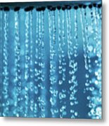 Clear Water Flowing From Shower #9 Metal Print