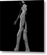 9825-dja Black And White Zebra Striped Woman Unique Perspective Fine Art Photograph By Chris Maher Metal Print