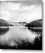A Black And White Landscape On The Nantahala River Metal Print