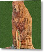 A Creative Soul Carved This Bear Out Of A Dead Tree In Florence, Colorado. Metal Print