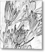 A Flower Sketch Metal Print