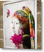 A Girl With A Pearl Metal Print