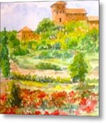 A Hillside Near San Gimignano Metal Print